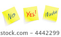 Yes / No / Maybe / yellow note pages / vector 4442299