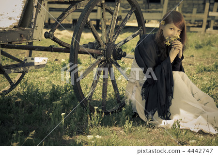 country stile model portrait / retro toned country stile model portrait / retro toned 4442747