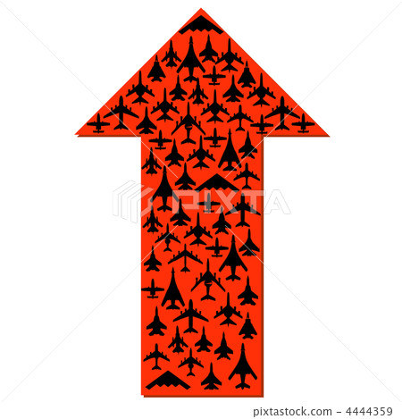 Directional arrow with the airplanes inside. Vector. Directional arrow with the airplanes inside. Vector. 4444359