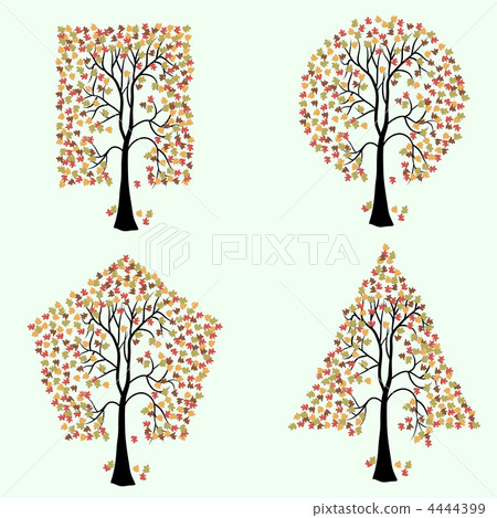 Trees of different geometric shapes. 4444399