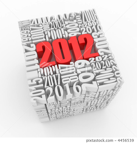 New year 2012. Cube consisting of the numbers New year 2012. Cube consisting of the numbers 4456539