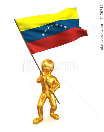 Men with flag. Venezuela 4456711