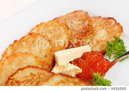 fried potatoes pancakes with caviar fried potatoes pancakes with caviar 4456880