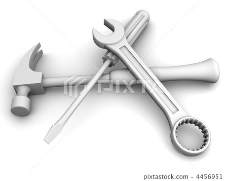 Spanner, screwdriver, hammer. Tools Spanner, screwdriver, hammer. Tools 4456951