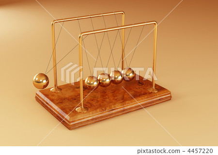 Pendulum on yellow background. 3d 4457220