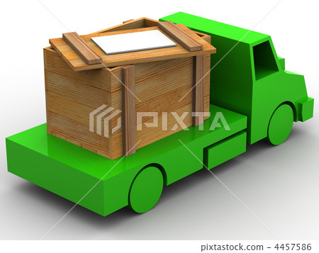 Trailer with crate 4457586