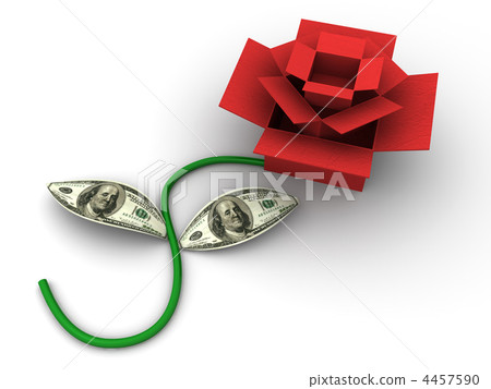 Abstract image. Boxes as rose with dollars Abstract image. Boxes as rose with dollars 4457590