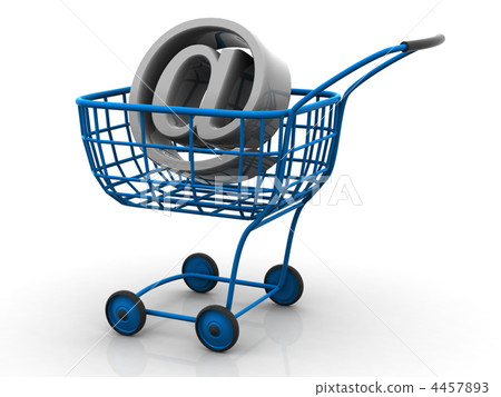 Consumer basket with sign for internet. 3 4457893