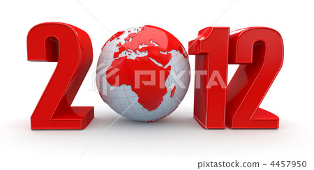 New Year. Text 2012 and earth - Stock Illustration [4457950] - PIXTA
