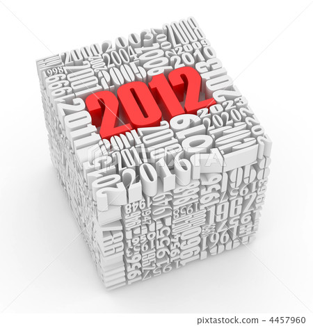 New year 2012. Cube consisting of the numbers New year 2012. Cube consisting of the numbers 4457960