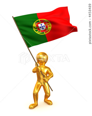 Men with flag. Portugal 4458489