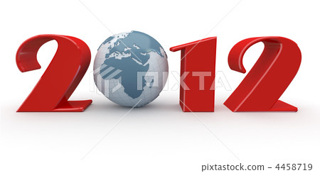 New Year. Text 2012 and earth - Stock Illustration [4458719] - PIXTA