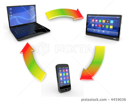 Communication. Laptop, tablet pc and cellphone Communication. Laptop, tablet pc and cellphone 4459036