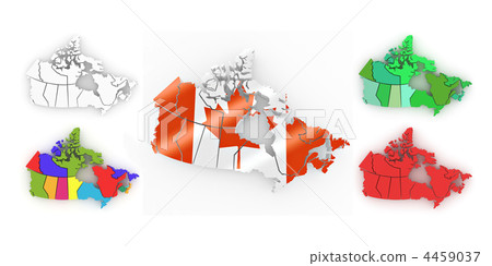 Three-dimensional map of Canada. 3d 4459037