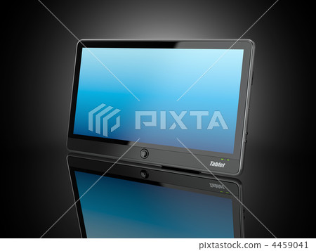 Black tablet pc on black background Black tablet pc on black background 4459041