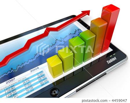 Tablet pc and business graph on the screen Tablet pc and business graph on the screen 4459047