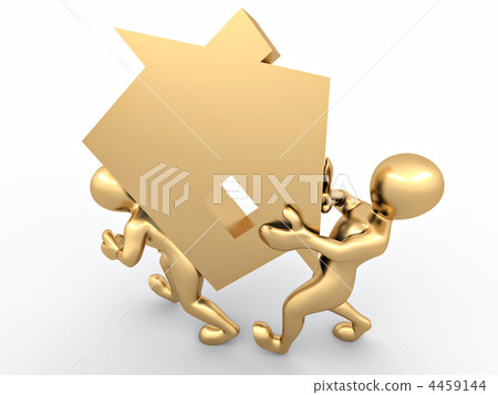 Men with home on white isolated background Men with home on white isolated background 4459144