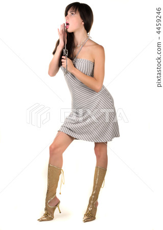 Sexual girl with sword on white background 4459246