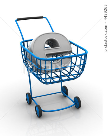 Consumer basket with sign for internet 4459265