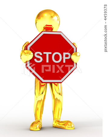 Men with sign stop 4459378