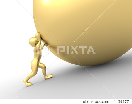 Men with sphere. 3d 4459477