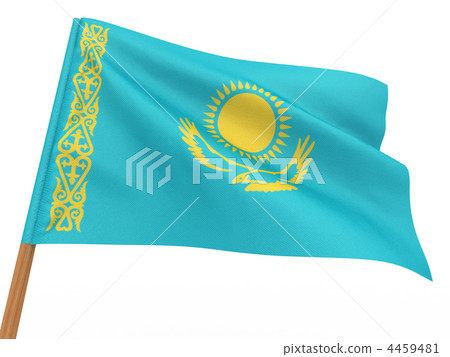 flag fluttering in the wind. Kazakhstan 4459481