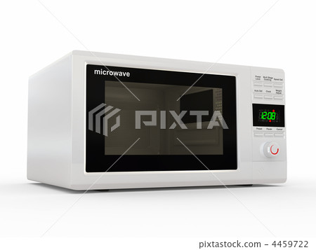 Closed white microwave. 3d Closed white microwave. 3d 4459722