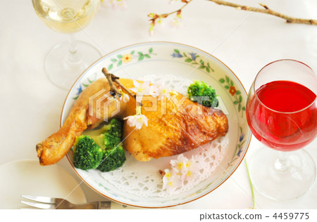 葷菜 烤雞 棕色的 4459775