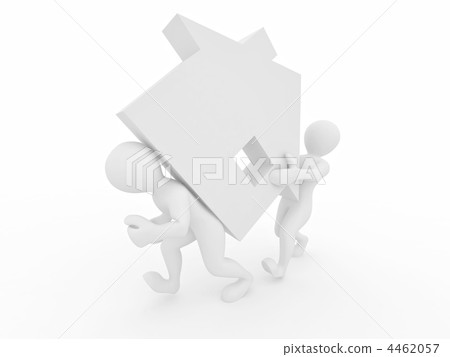Men with home on white isolated background Men with home on white isolated background 4462057