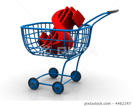 Consumer basket with dollar Consumer basket with dollar 4462247