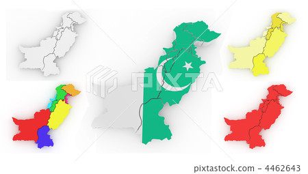 Three-dimensional map of Pakistan Three-dimensional map of Pakistan 4462643