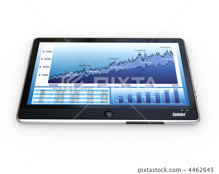 Tablet pc and business graph on the screen Tablet pc and business graph on the screen 4462645