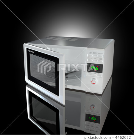 Open white microwave. 3d Open white microwave. 3d 4462652