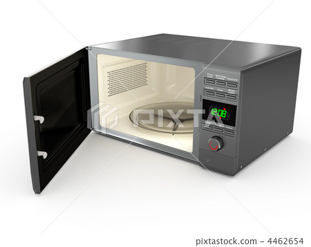 Open metallic microwave. 3d Open metallic microwave. 3d 4462654