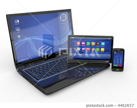 Electronics. Laptop, mobile phone and tablet pc Electronics. Laptop, mobile phone and tablet pc 4462657