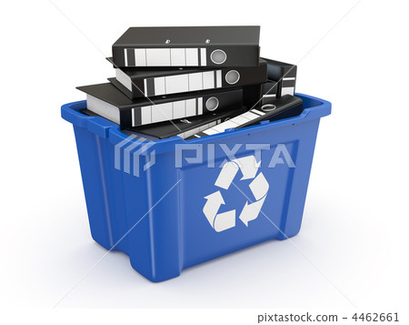 Folders in recycle bin. 3d Folders in recycle bin. 3d 4462661