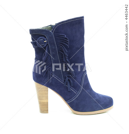 Blue female shammy boot isolated on white 4463442