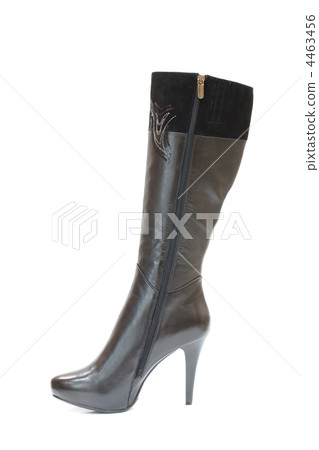 Brown female lether boot isolated on white 4463456