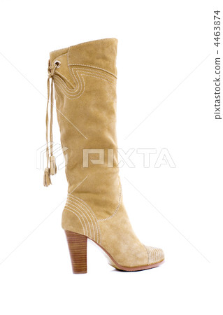 Beige female shammy boot isolated on white 4463874