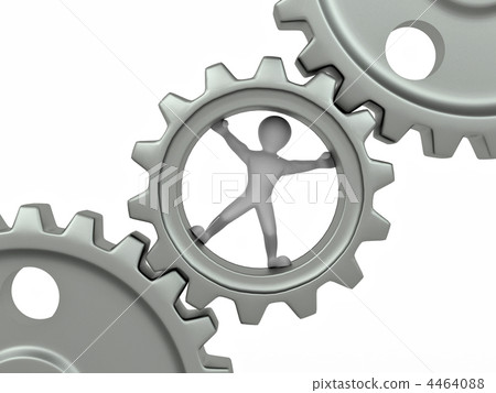 Men in gear on white isolated background 4464088