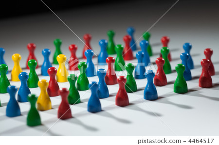 group of multi-colored people to represent social network, diver 4464517