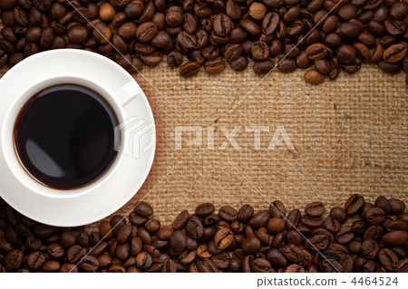 coffee cup on burlap background 4464524