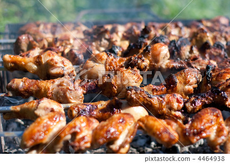 barbecue or fried chicken and pork meat 4464938