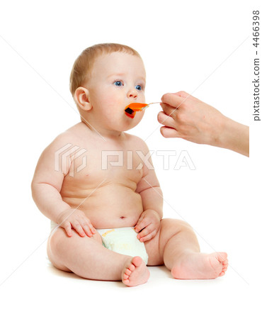 baby boy feeding isolated on white baby boy feeding isolated on white 4466398
