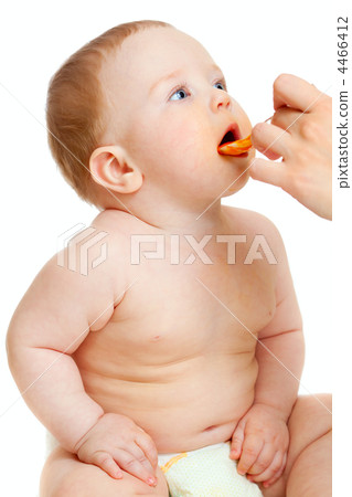 baby boy feeding isolated on white baby boy feeding isolated on white 4466412