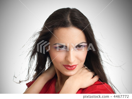 Young beautiful brunette woman closeup portrait 4467772