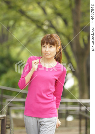 Walking at a female park Walking at a female park 4467948