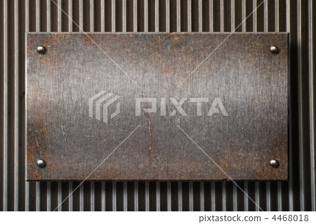 grunge rusty metal plate over grid background 4468018