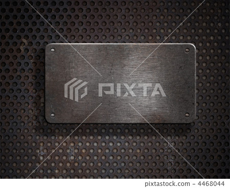 grunge rusty metal plate over grid background grunge rusty metal plate over grid background 4468044