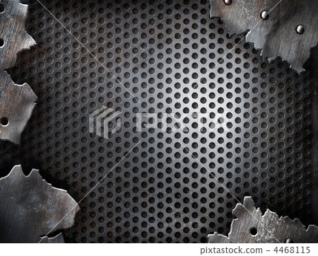 grunge crack metal background with rivets - Stock Illustration [4468115 ...